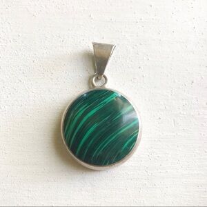 VTG Malachite Green Sterling Pendant Mexico 925